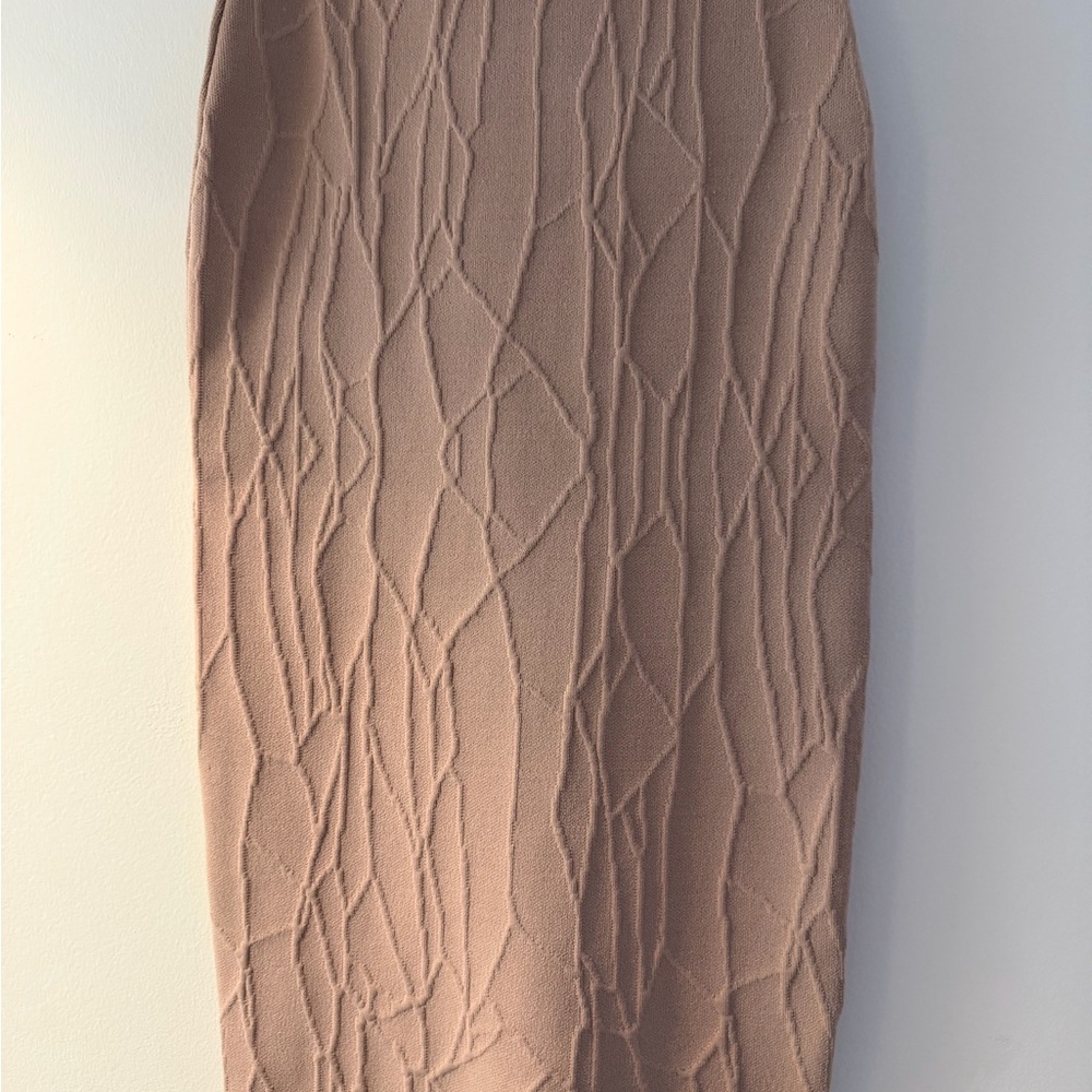 Jonathan Simkhai Textured Tan Pencil Skirt